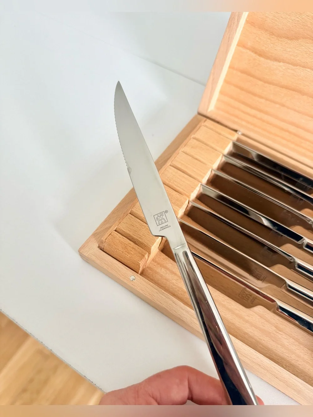 Zwilling J.A. Henckels 8-Piece Stainless Steel Steak Knife Set w/ Wooden Present